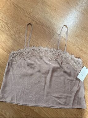 A New Day Camisole Cami Top Womens Size L Blush Pink Lace…224